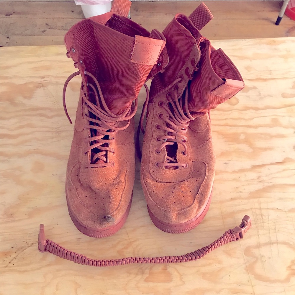Nike Air Force 1 dusty peach tactical combat boots